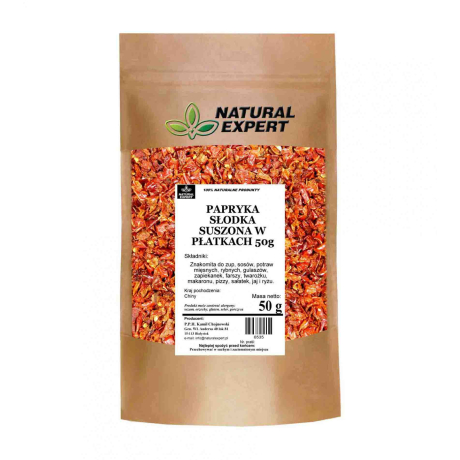 PAPRYKA SŁODKA SUSZONA W PŁATKACH 50g